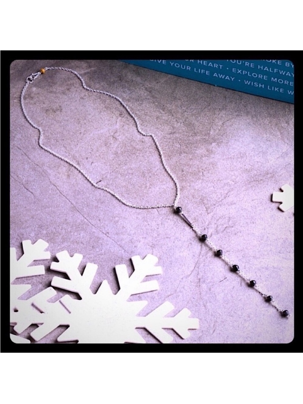 LandMine Design The Evy Necklace Handmade Sterling Silver & Black Bead Necklace